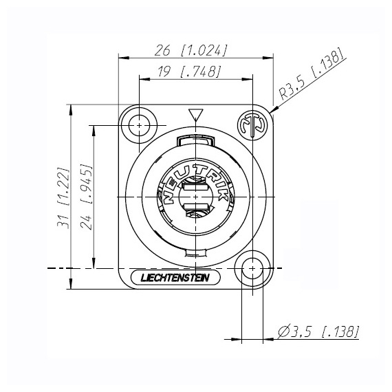 Панельный разъем Neutrik NL4MP-ST артикул A133089-1-2