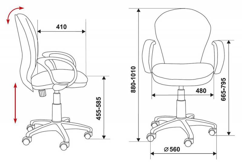 Кресло Бюрократ CH-687AXSN/#B (Office chair Ch-687AXSN black cross plastic) артикул A148195-1-6