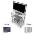 Metaldesign MD 108-3 дымчатое стекло-серебристый, Тумба под телевизор артикул X33965566-1-1