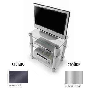 Metaldesign MD 108-3 дымчатое стекло-серебристый, Тумба под телевизор артикул X33965566-1