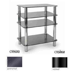 Стойки под аппаратуру Металлдизайн (Metaldesign) MD 108-4 дымчатое стекло-чёрный артикул X33965954-1