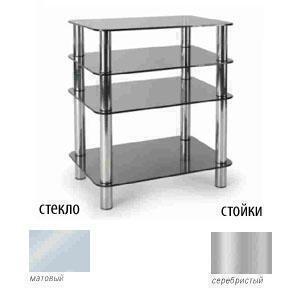 Стойки под аппаратуру Металлдизайн (Metaldesign) MD 108-4 матовое стекло-серебристый артикул X33965945-1