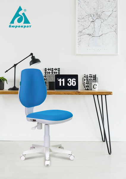 Кресло Бюрократ CH-W213/TW-18 (Children chair CH-W213 l-green TW-18 cross plastic plastik белый) артикул A148182-1-5