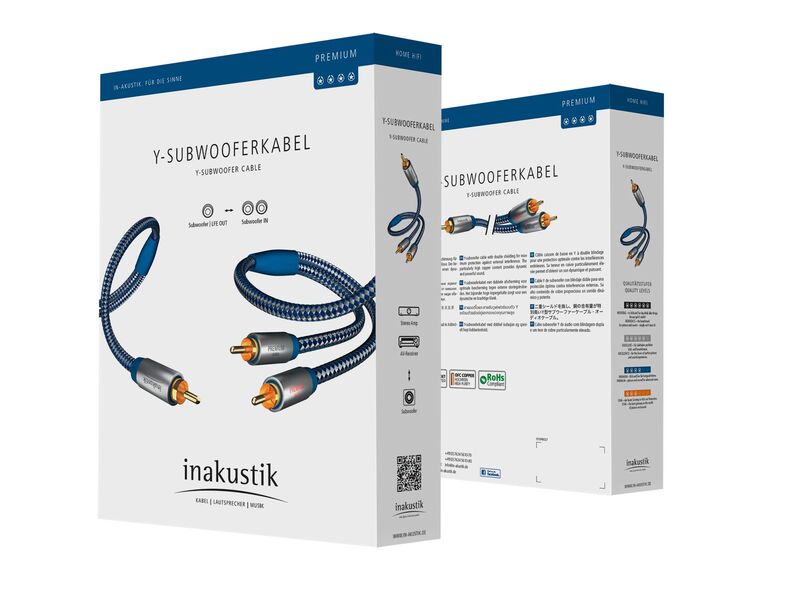 Кабель межблочный In-Akustik Premium Y-Subwoofer Cable Y-Sub RCA-2RCA 15.0m #0040815 артикул A102423-1-2