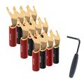Комплект коннекторов AudioQuest SureGrip 100 Spade Gold, 12 шт.