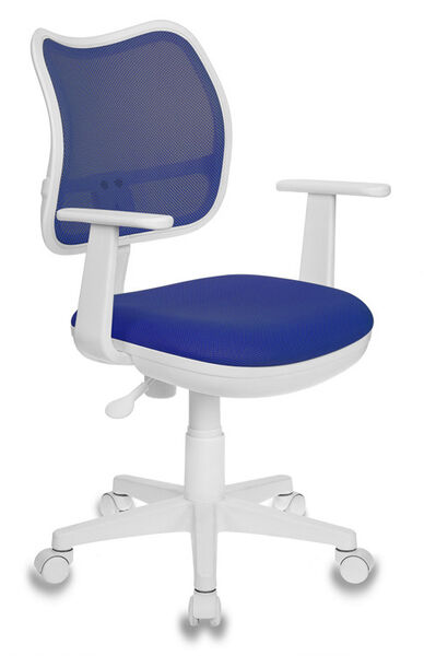 Кресло Бюрократ CH-W797/BL/TW-10 (Children chair Ch-W797 blue seatblue TW-10 mesh/fabric cross plastic plastik белый) артикул A148261-1