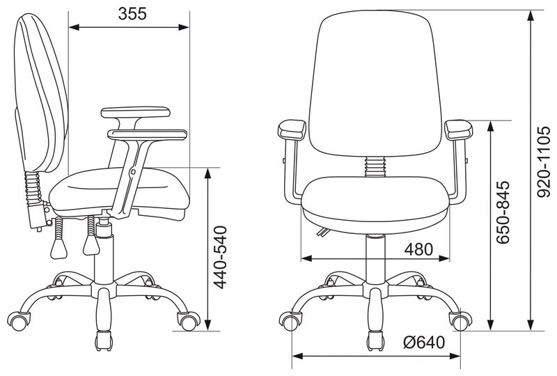 Кресло Бюрократ T-620SL/BLACK (Office chair T-620SL black TW-11 cross metal хром) артикул A148221-1-6