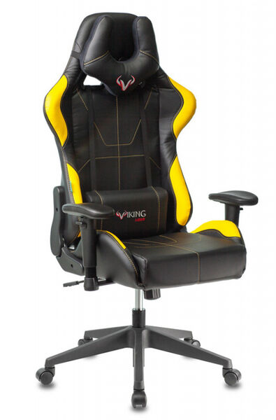 Кресло Zombie VIKING 5 AERO YELLOW (Game chair VIKING 5 AERO black/yellow eco.leather headrest cross plastic) артикул A148301-1