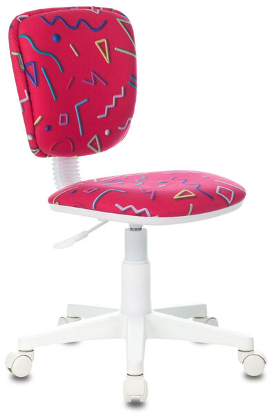 Кресло Бюрократ CH-W204NX/STICK-PK (Children chair CH-W204NX crimson Sticks 05 cross plastic plastik белый) артикул A148197-1