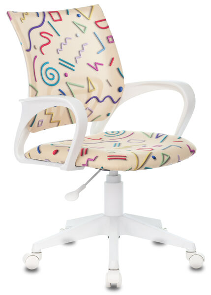 Кресло Бюрократ KD-W4/STICK-BEIGE (Children chair KD-W4 sandy Sticks 02 cross plastic белый plastik белый) артикул A148200-1