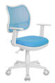 Кресло Бюрократ CH-W797/LB/TW-55 (Children chair CH-W797 blue seatblue TW-55 mesh/fabric cross plastic plastik белый) артикул A148149-1-1