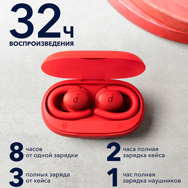 True wireless наушники Soundcore Sport X10 Red артикул A161301-1-7