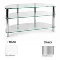 Тумбы под телевизор Металлдизайн (Metaldesign) MD 403 slim прозрачное стекло-серебристый артикул X33965206-1-1