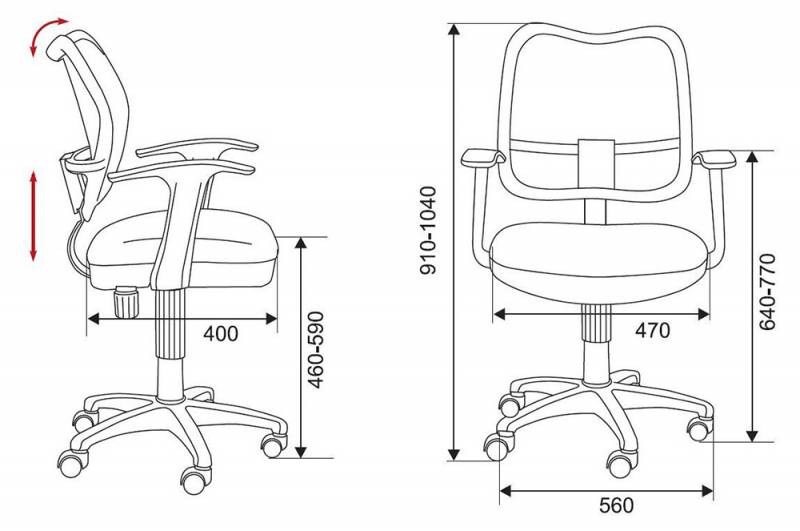 Кресло Бюрократ CH-W797/SD/TW-18 (Children chair Ch-W797 l-green TW-03A seatl-green TW-18 mesh/fabric cross plastic plastik б) артикул A148159-1-5