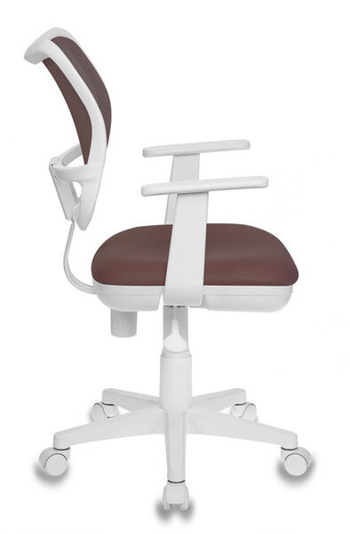 Кресло Бюрократ CH-W797/BR/TW-14C (Children chair CH-W797 brown seatbrown TW-14C mesh/fabric cross plastic plastik белый) артикул A148253-1-3