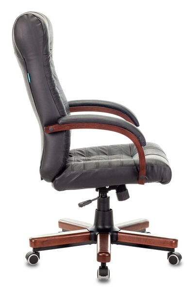 Кресло Бюрократ KB-10WALNUT/B/LEATH (Office chair KB-10WALNUT black leather cross metal/wood) артикул A148250-1-4