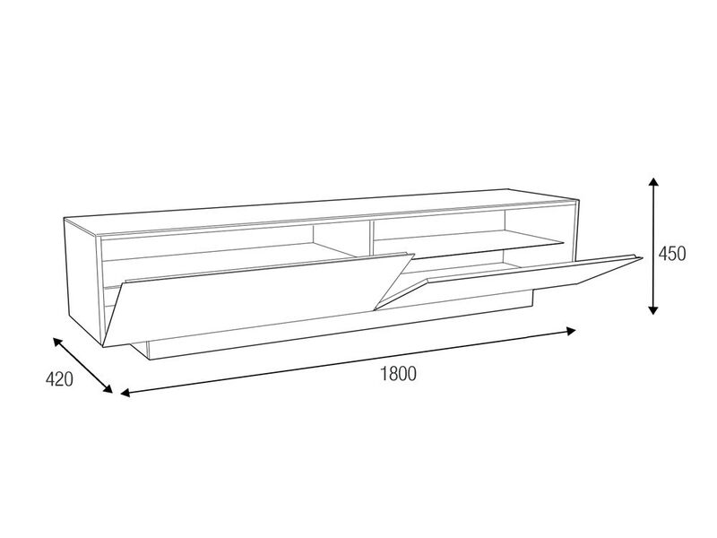 Тумбы под телевизор Металлдизайн (Metaldesign) MD 570.1840 black артикул X33963940-1-2