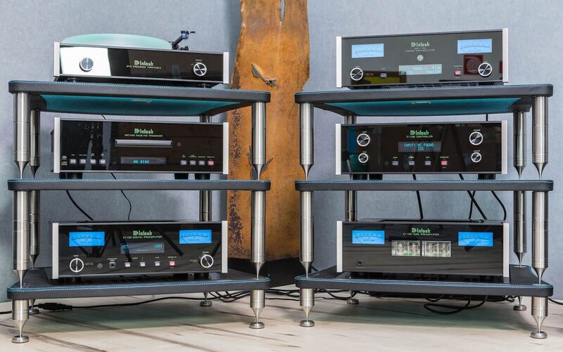 Стойка антивибрационная Bassocontinuo Accordeon XL4 B McIntosh Black glass Нижняя полка артикул A124689-1-4