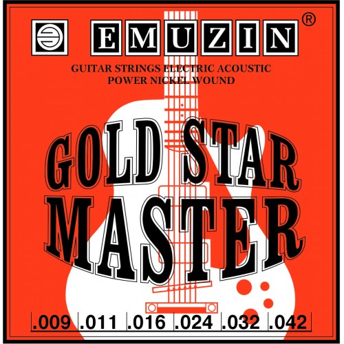 Струны для электрогитары Emuzin Gold Star Master 6ГСМ-02 9-42 артикул A168451-1 в интернет-магазине «HiFi-Trade»