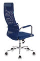 Кресло Бюрократ KB-9N/DB/TW-10N (Office chair KB-9N blue TW-05N TW-10N mesh/fabric headrest cross metal хром) артикул A148183-1-4
