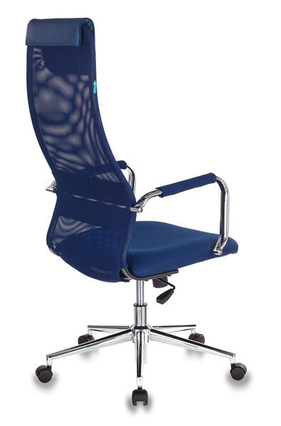 Кресло Бюрократ KB-9N/DB/TW-10N (Office chair KB-9N blue TW-05N TW-10N mesh/fabric headrest cross metal хром) артикул A148183-1-4