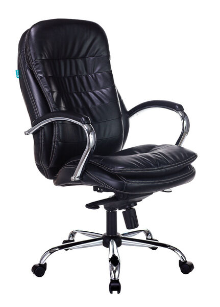 Кресло Бюрократ T-9950/BLACK-PU (Office chair T-9950 black eco.leather cross metal хром) артикул A148289-1