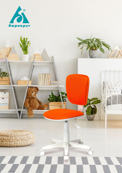 Кресло Бюрократ CH-W204NX/26-31 (Children chair CH-W204NX pink 26-31 cross plastic plastik белый) артикул A148248-1-5