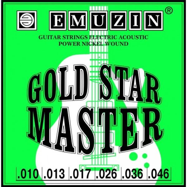 Струны для электрогитары Emuzin Gold Star Master 6ГСМ-03 10-46 артикул A168450-1 в интернет-магазине «HiFi-Trade»