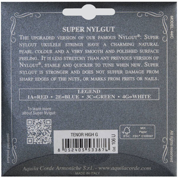 Струны для тенор укулеле Aquila Super Nylgut 106U артикул A168958-1-2