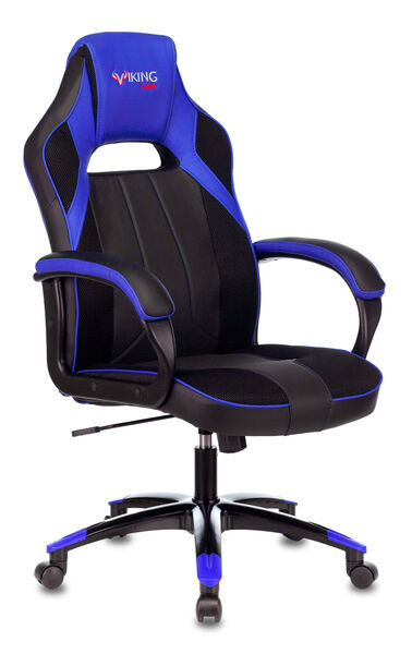Кресло Zombie VIKING 2 AERO BLUE (Game chair VIKING 2 AERO black/blue textile/eco.leather cross plastic) артикул A148273-1