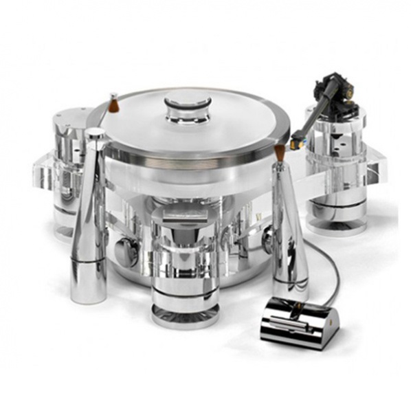 Виниловый проигрыватель Transrotor TOURBILLON FMD с тонармом Transrotor TRA9 Black, MC головкой Transrotor Figaro, Блоком питания Konstant FMD и хромированным прижимным диском артикул A138458-1
