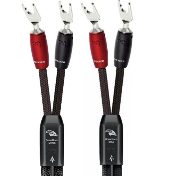 Акустический кабель AudioQuest Robin Hood Silver Treble + Robin Hood Bass BiWire Spade 3.5m артикул A120216-1