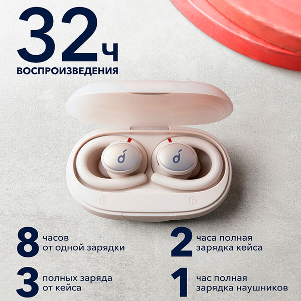 True wireless наушники Soundcore Sport X10 White артикул A161303-1-9