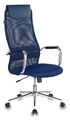 Кресло Бюрократ KB-9N/DB/TW-10N (Office chair KB-9N blue TW-05N TW-10N mesh/fabric headrest cross metal хром) артикул A148183-1-1