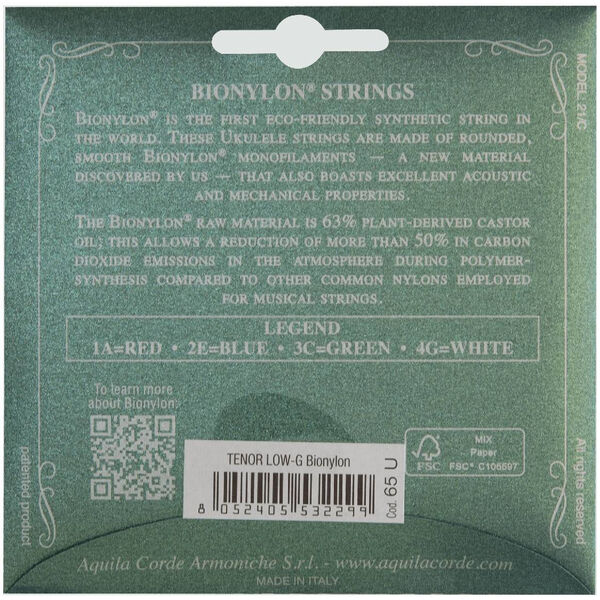 Струны для тенор укулеле Aquila Bionylon 65U артикул A168903-1-2