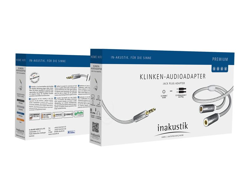 Кабель межблочный аудио In-Akustik Premium Y-adapter 3.5 Phone <> 2 Phone(F) #00410212 артикул A109640-1-2