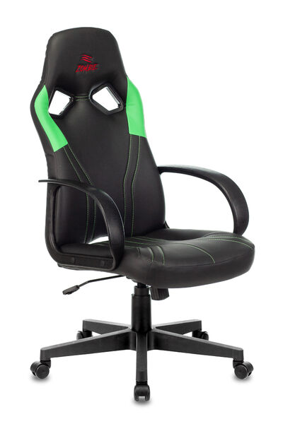Кресло Zombie RUNNER GREEN (Game chair RUNNER black/green eco.leather cross plastic) артикул A148155-1