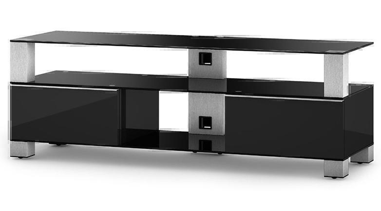 Тумбы под телевизор Sonorous MD 9140 черное стекло-черный-сталь артикул X33958653-1