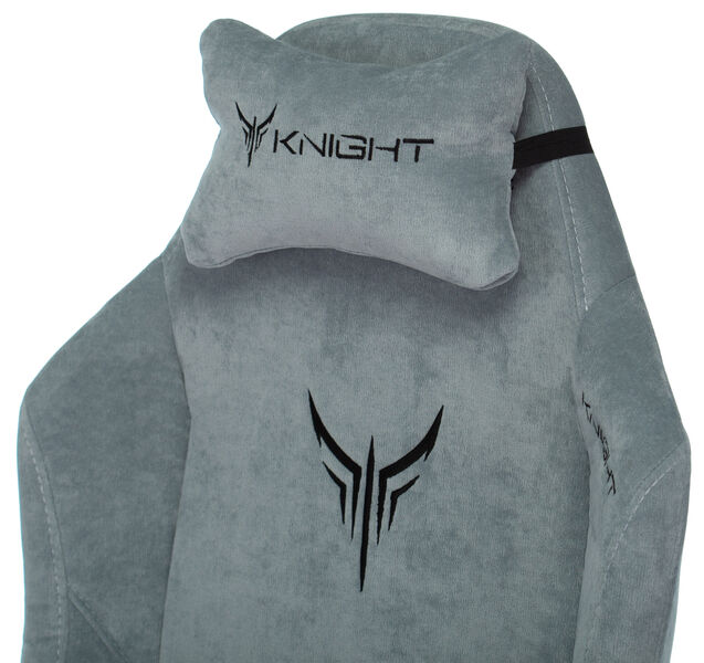 Кресло Knight N1 SKY (Game chair Knight N1 Fabric grey/l.blue Light-28 headrest cross metal) артикул A148246-1-17