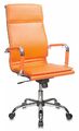 Кресло Бюрократ CH-993/ORANGE (Office chair CH-993 orange eco.leather cross metal хром) артикул A148266-1-1