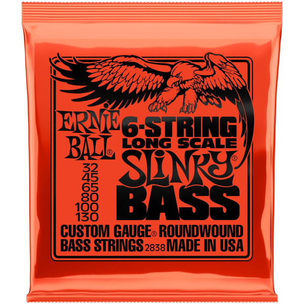 Струны для шестиструнной бас-гитары Ernie Ball 2838 Nickel Wound Long Scale Slinky Bass артикул A168335-1