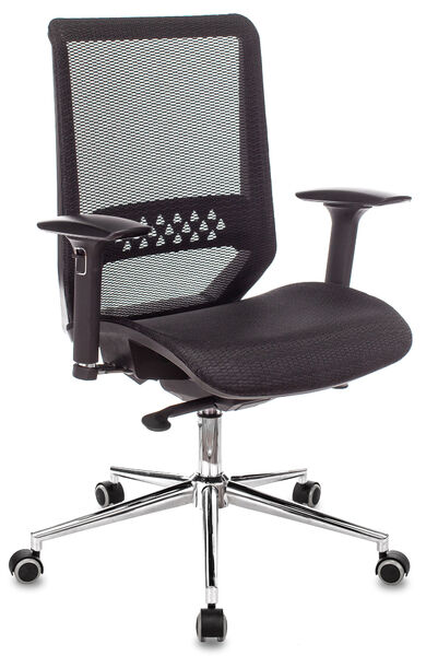Кресло Бюрократ SIRIUS BLACK (Office chair Sirius black gauze cross metal хром) артикул A148310-1 в интернет-магазине «HiFi-Trade»