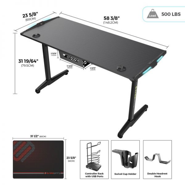 Стол для компьютера EUREKA GIP 55 Black артикул A156149-1-5