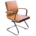 Кресло Бюрократ CH-993-LOW-V/CAMEL (Office chair Ch-993-Low-V light brown eco.leather low back runners metal хром) артикул A148312-1-1