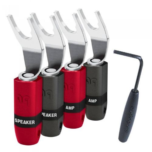 Комплект коннекторов AudioQuest SureGrip 300 - SPADE Silver, 4 шт. артикул A125261-1