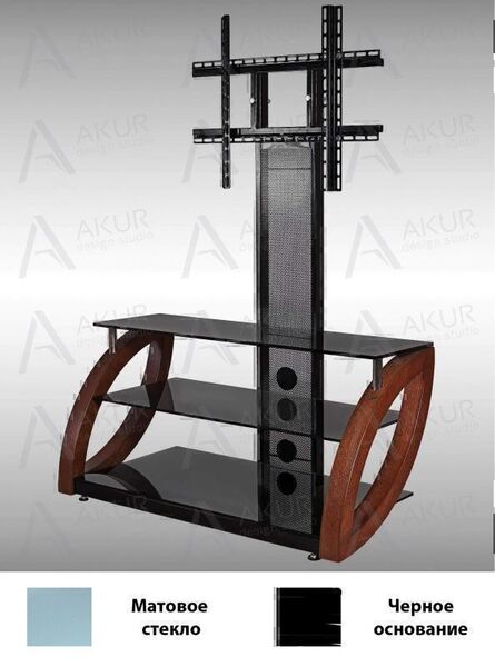 Тумбы под телевизор с креплением Akur Fantom PS 1200мм матовое стекло-черный артикул X33957043-1