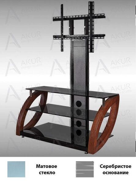 Тумбы под телевизор с креплением Akur Fantom PS 1500мм матовое стекло-серебристый артикул X33956946-1