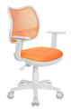 Кресло Бюрократ CH-W797/OR/TW-96-1 (Children chair Ch-W797 orange seatorange TW-96-1 mesh/fabric cross plastic plastik белый) артикул A148156-1-1
