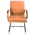 Кресло Бюрократ CH-993-LOW-V/CAMEL (Office chair Ch-993-Low-V light brown eco.leather low back runners metal хром) артикул A148312-1-2