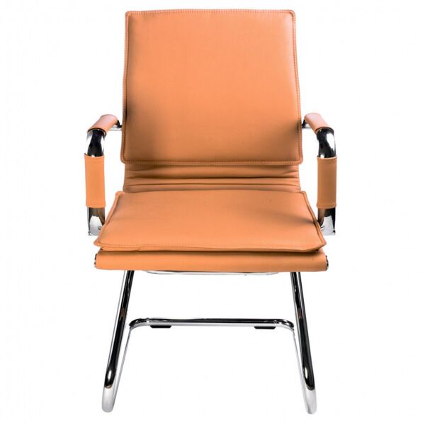 Кресло Бюрократ CH-993-LOW-V/CAMEL (Office chair Ch-993-Low-V light brown eco.leather low back runners metal хром) артикул A148312-1-2